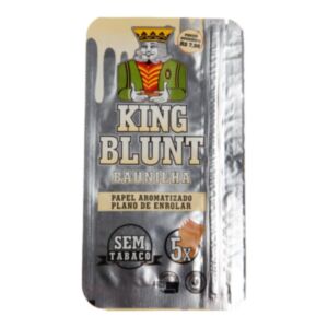 Envelope da blunt, sabor Baunilha, da marca King Blunt, tamanho 110x44mm, 05 unidades por envelope, vista frontal
