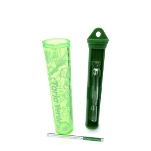Porta-piteiras de vidro/transportador de piteiras de vidro, modelo Tip Keeper da marca Tarja Verde, cor verde
