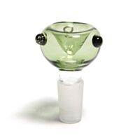 Bowl de vidro borossilicato colorido com encaixe jateado de 14mm de diâmetro, 5cm de altura, cor verde