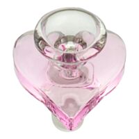 Bowl de vidro borossilicato modelo Coração com encaixe jateado de 14mm, edição para o Dia dos Namorados, cor rosa