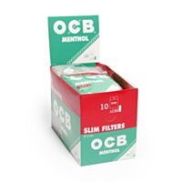 Caixa de filtros para redução de danos no resfriamento e purificação da fumaça, feitos de acetato, da marca OCB, modelo Menthol/mentolado, tamanho normal, 6mm