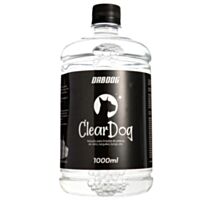 Garrafa de solução ClearDog da marca DabDog para limpar acessórios de vidro e metal, modelo de 1000ml (1 litro) (vista frontal)