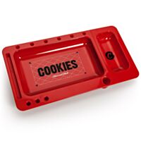 Bandeja de plástico multifuncional com diversos suportes, marca Cookies, cor vermelho