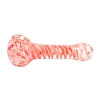 Pipe de vidro borossilicato espesso médio, modelo Twisty, cor rosa e branco
