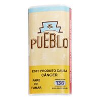 Tabaco natural de intensidade média, da marca Pueblo, modelo amarelo, com isqueiro e seda OCB
